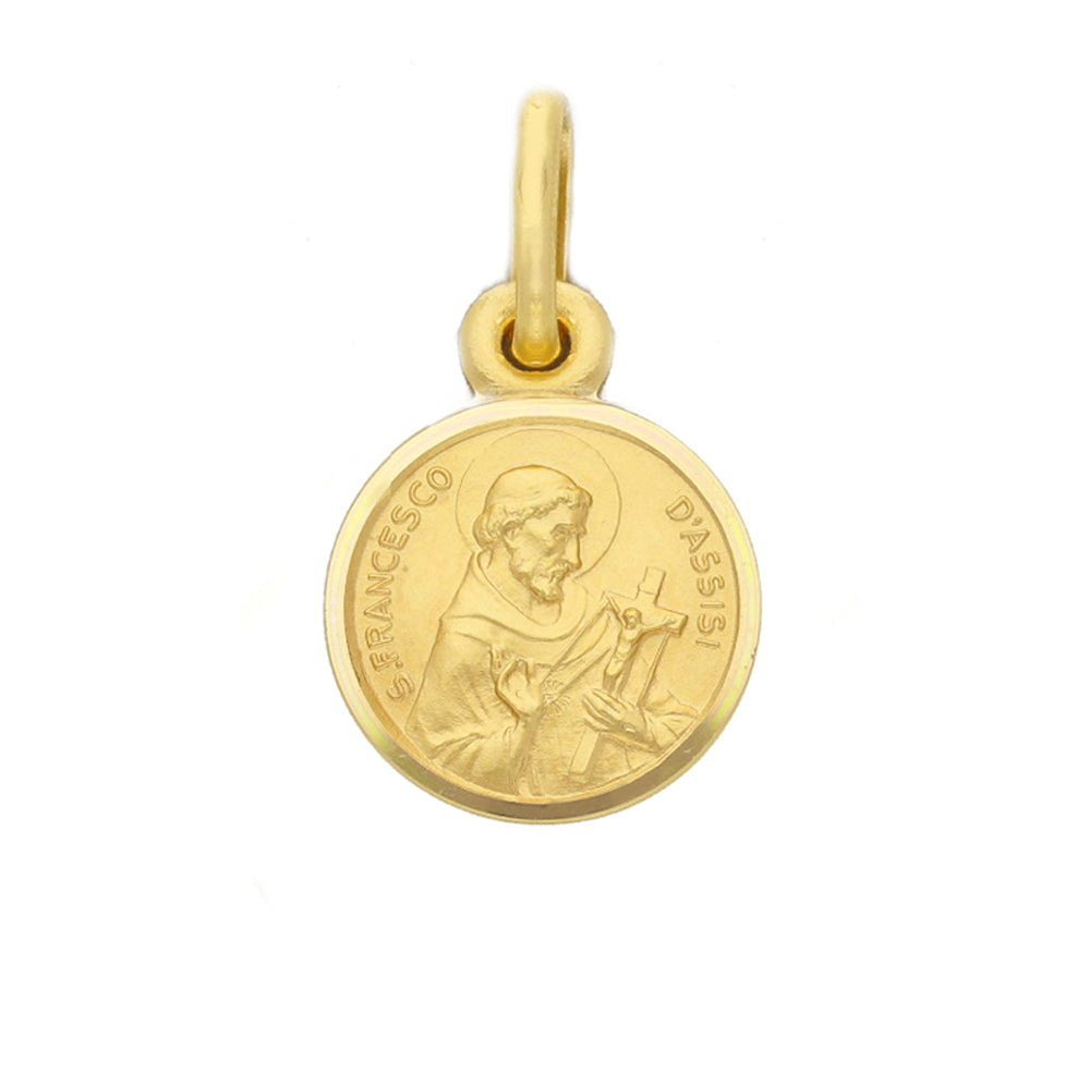 Medaglia San Francesco d'Assisi in oro giallo