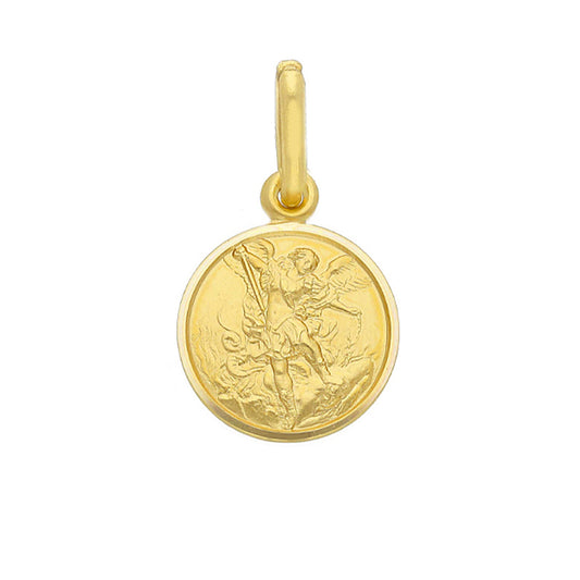 Saint Michael medal in yellow gold