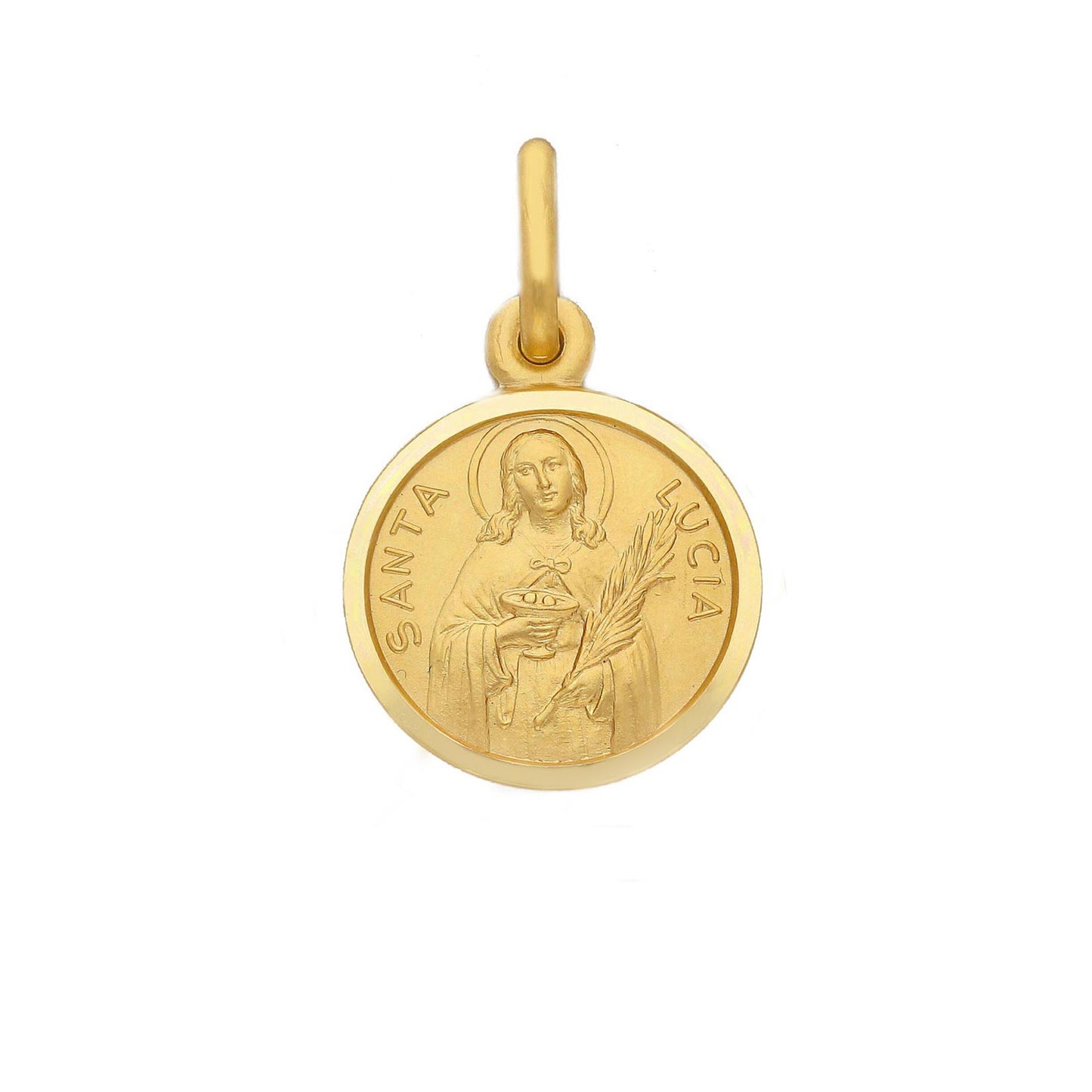 Medaglia Santa Lucia in oro giallo