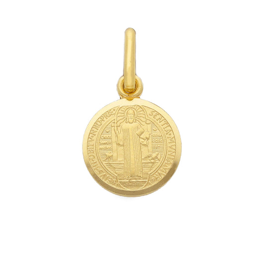 Saint Benedict medal in yellow gold