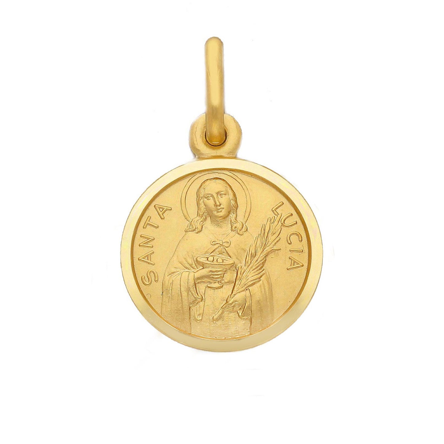 Medaglia Santa Lucia in oro giallo