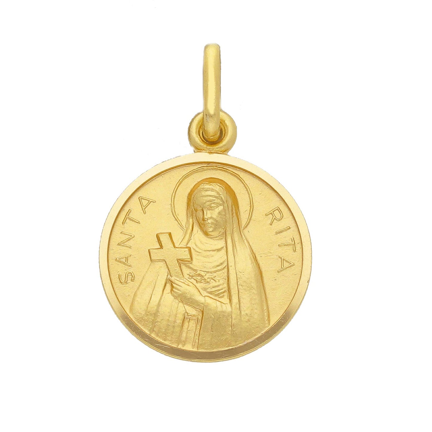 Medaglia Santa Rita in oro giallo