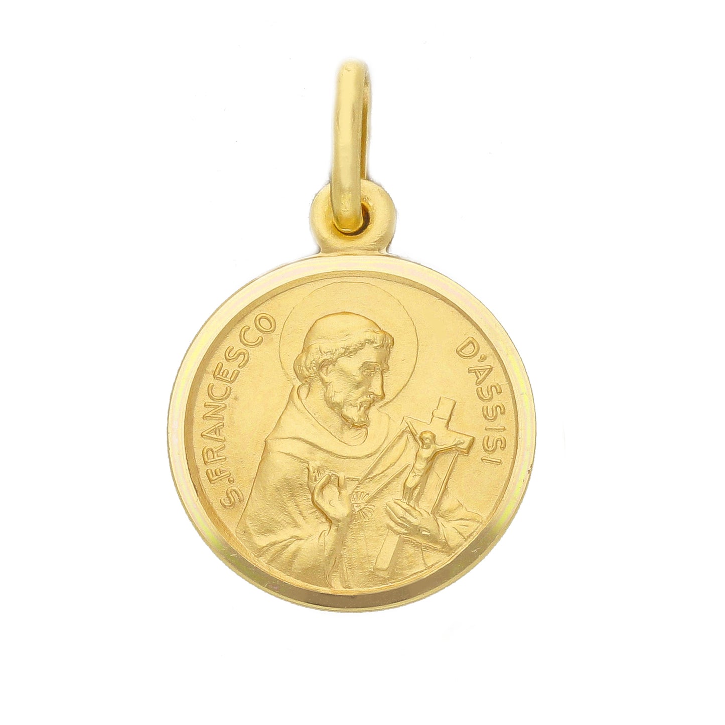 Medaglia San Francesco d'Assisi in oro giallo