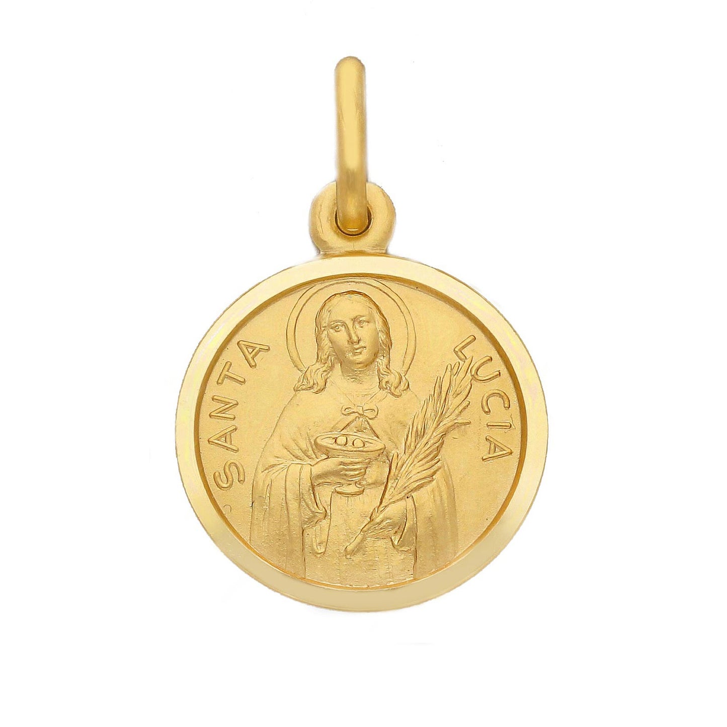 Medaglia Santa Lucia in oro giallo
