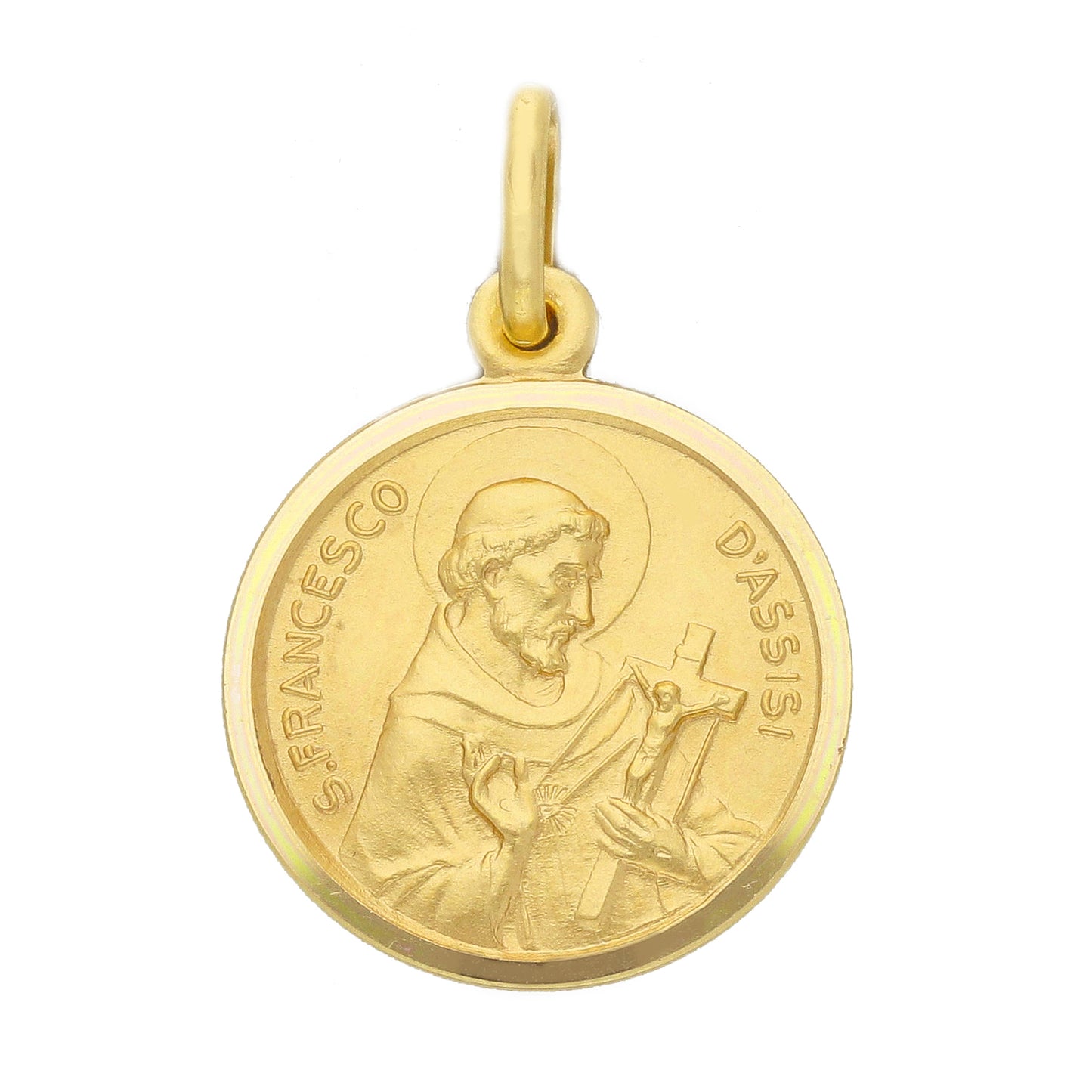 Medaglia San Francesco d'Assisi in oro giallo