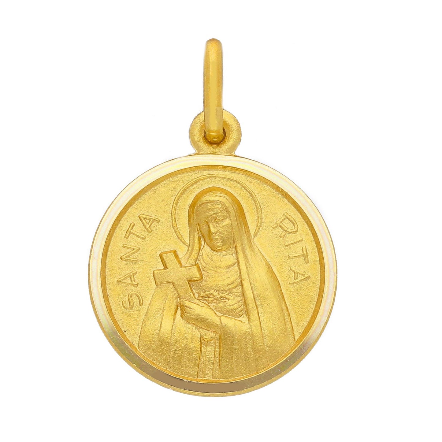 Medaglia Santa Rita in oro giallo