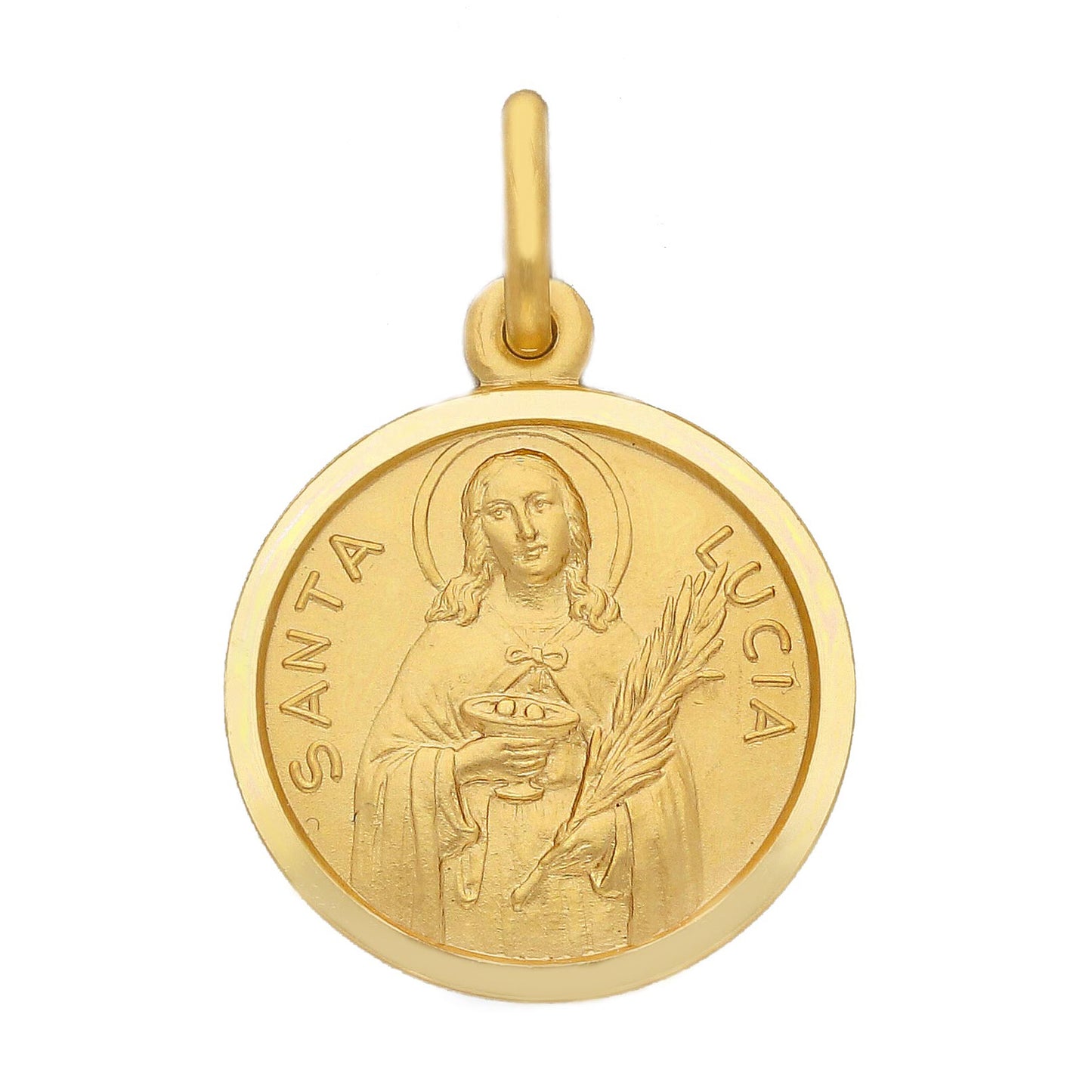 Medaglia Santa Lucia in oro giallo