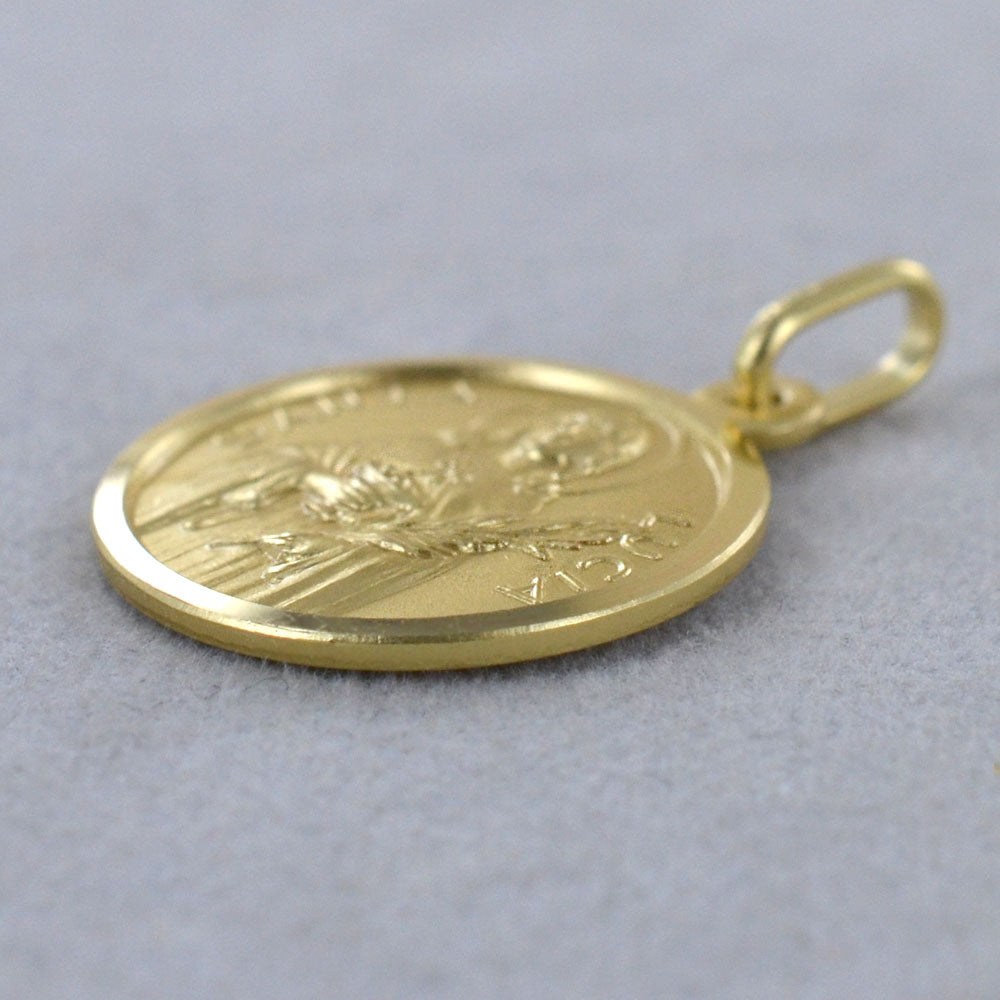 Medaglia Santa Lucia in oro giallo