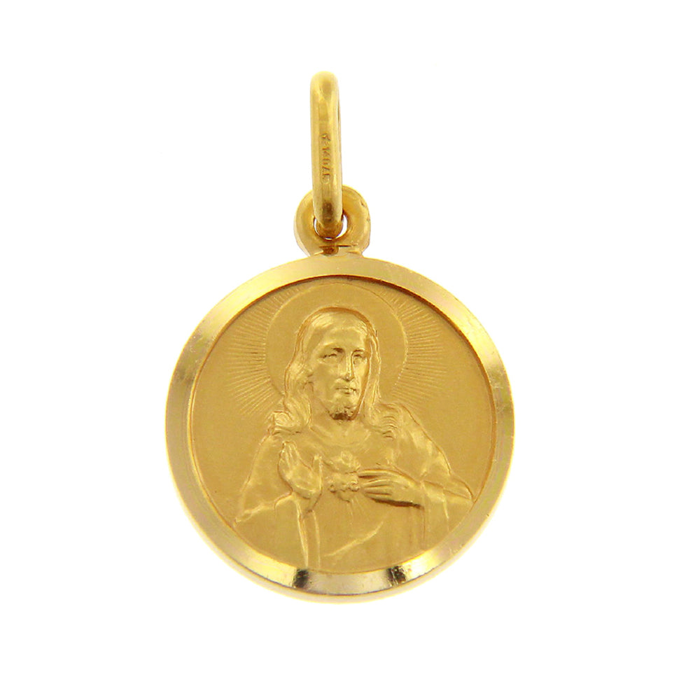 Medaglia Sacro Cuore Scapolare Madonna Carmine in oro giallo