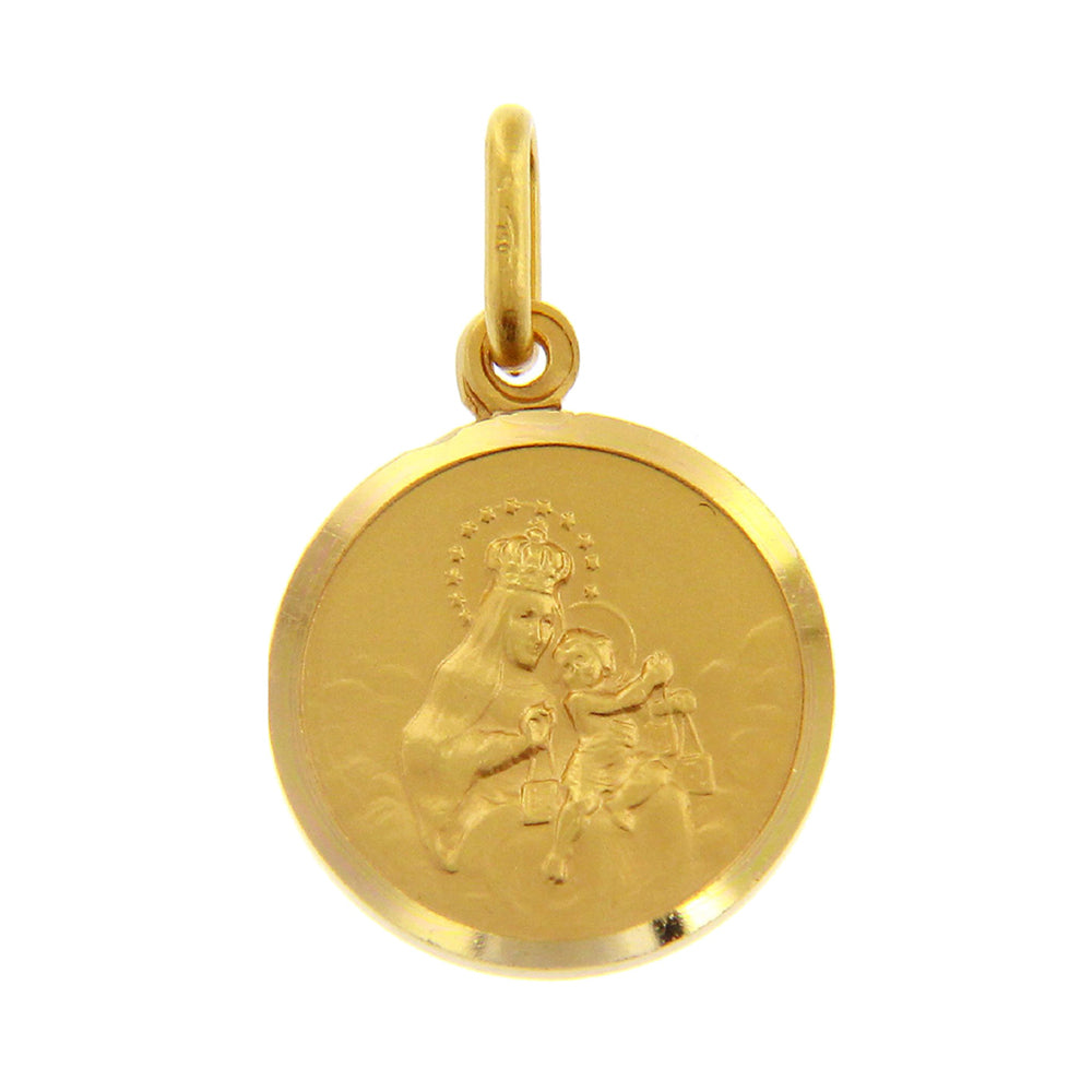Medaglia Sacro Cuore Scapolare Madonna Carmine in oro giallo