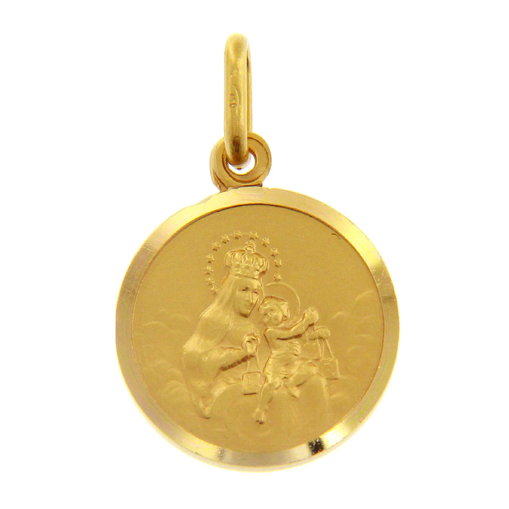 Medaglia Sacro Cuore Scapolare Madonna Carmine in oro giallo