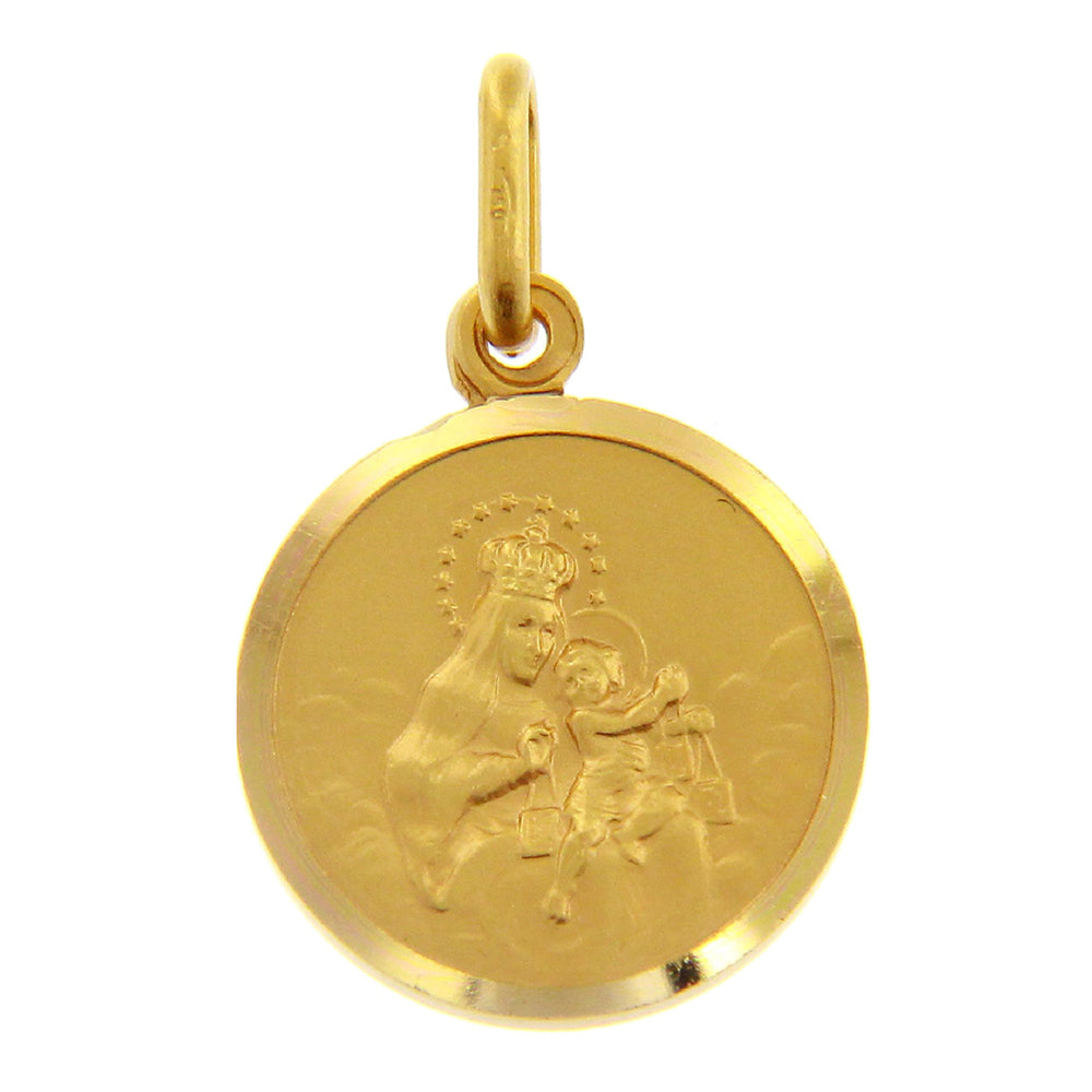 Medaglia Sacro Cuore Scapolare Madonna Carmine in oro giallo