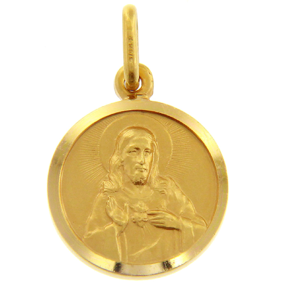 Medaglia Sacro Cuore Scapolare Madonna Carmine in oro giallo
