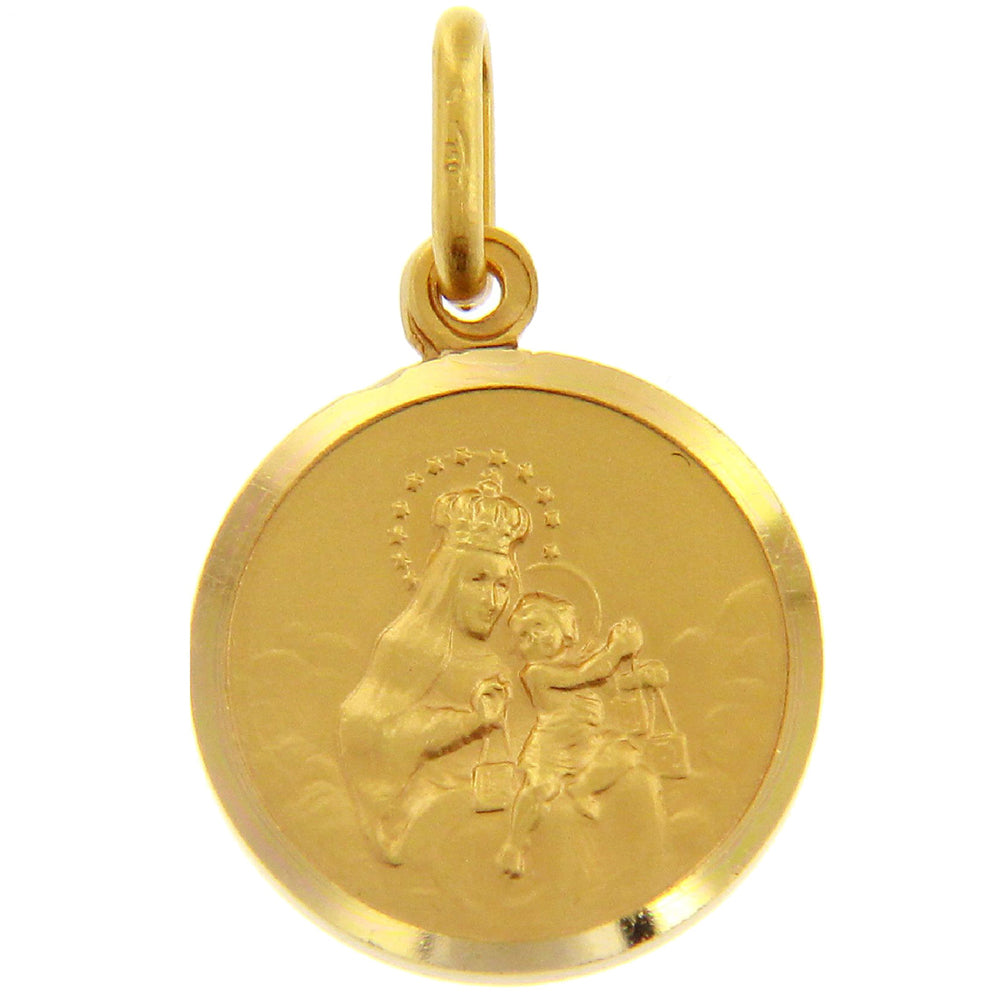 Medaglia Sacro Cuore Scapolare Madonna Carmine in oro giallo