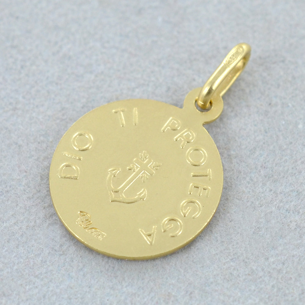 Medaglia Dio ti protegga in oro con Cristo